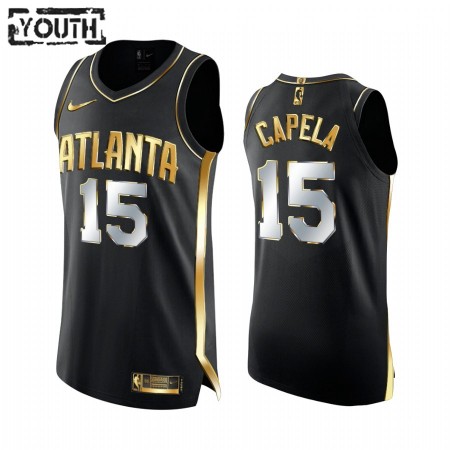Kinder NBA Atlanta Hawks Trikot Clint Capela 15 2020-21 Schwarz Golden Edition Swingman